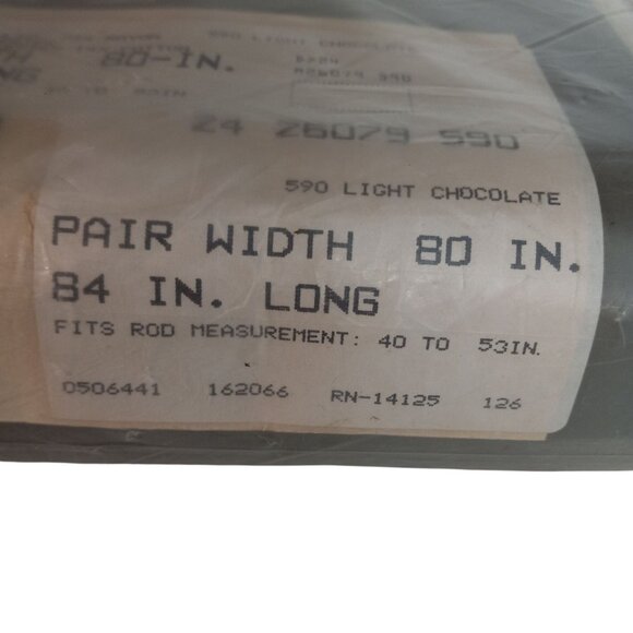 Sears 3-In-1 Lined Rod-Pocket Draperies Pair 80" x 84" Light Chocolate Vtg NEW - Picture 3 of 10